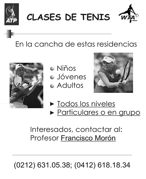 Promotional flyer advertising private and group tennis lessons