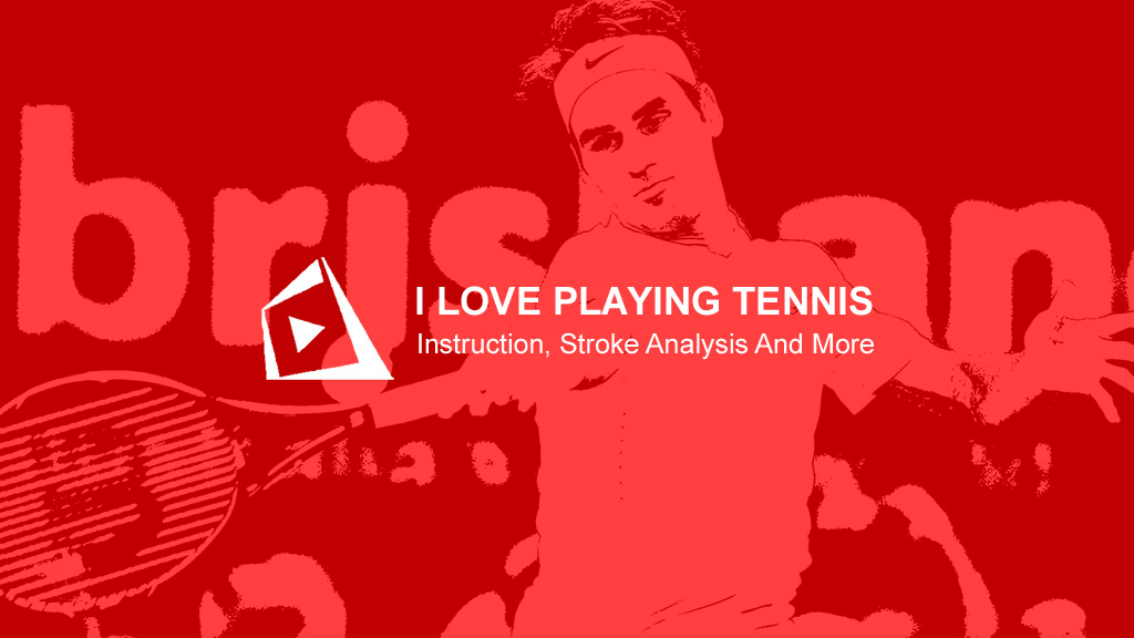 Social banner for I Love Playing Tennis YouTube channel offering tennis instruction and tips