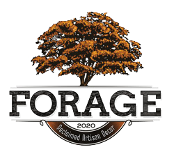 Forage Inc logo displayed on custom e-commerce website for forage art products