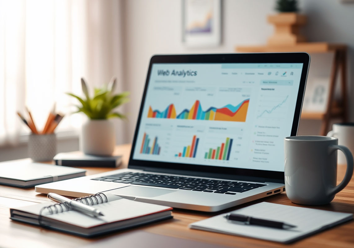 Visual dashboard of SEO integration strategies including keyword optimization, semantic HTML structure, mobile-first design, and competitor analysis tools.
